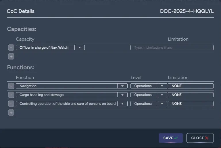 Certificate of Competency