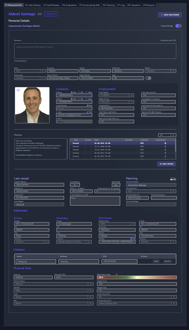 Crew profile hero